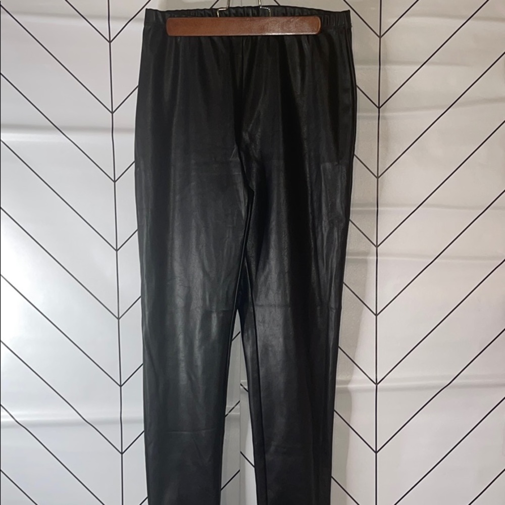 Faux leather black pants